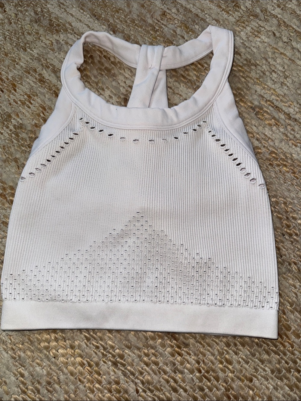 Cream Textured Knit Halter Crop Top